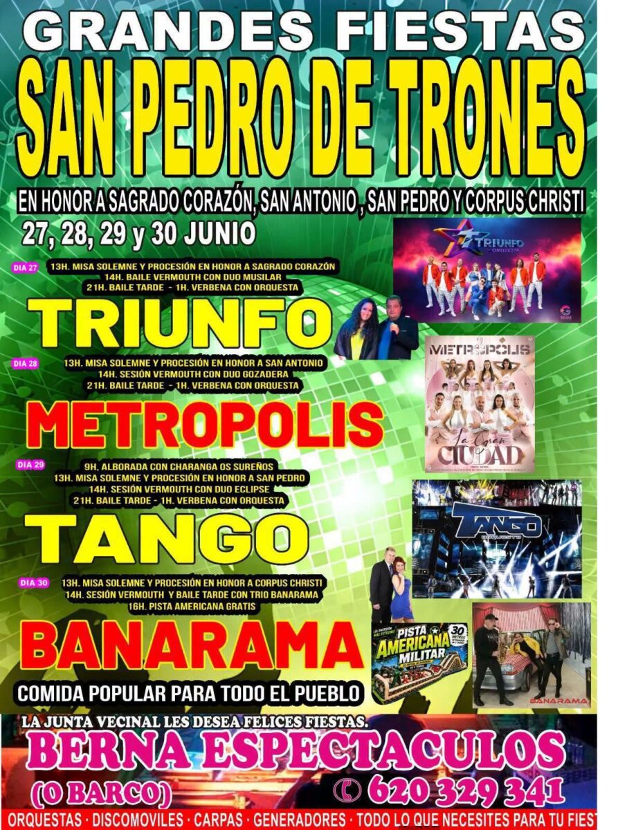 grandes fiestas de san pedro de trones 2026