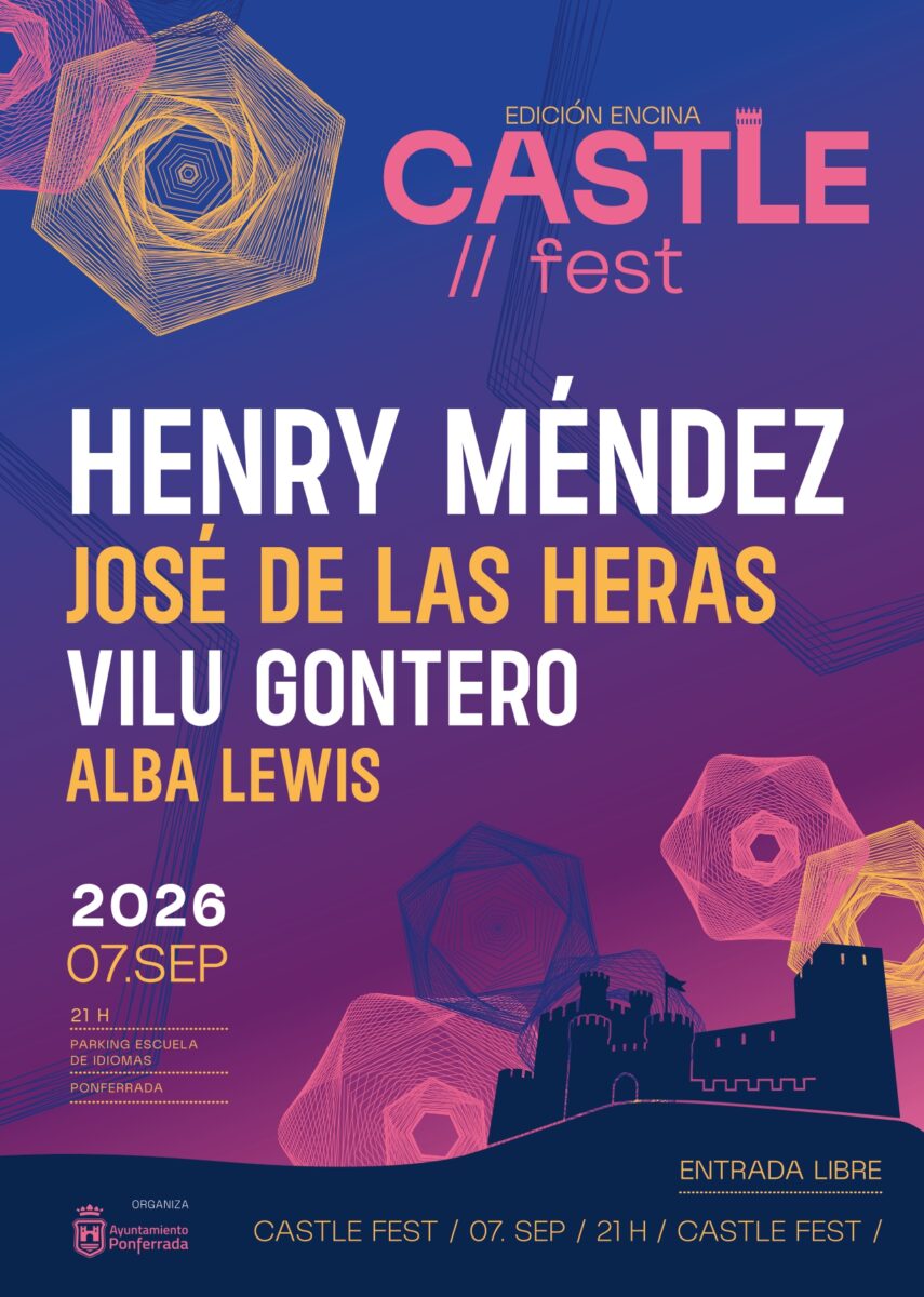 Cartel oficial del Castle Fest 2026:: Henry Méndez y José de las Heras en las Fiestas de la Encina