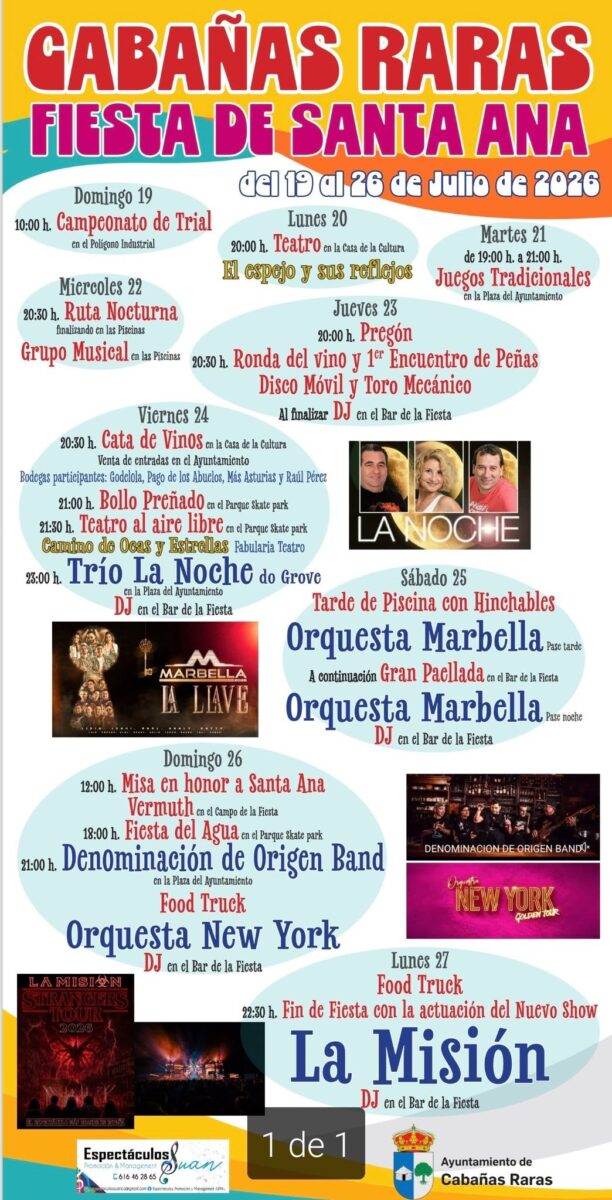 fiestas de cabañas raras 2026