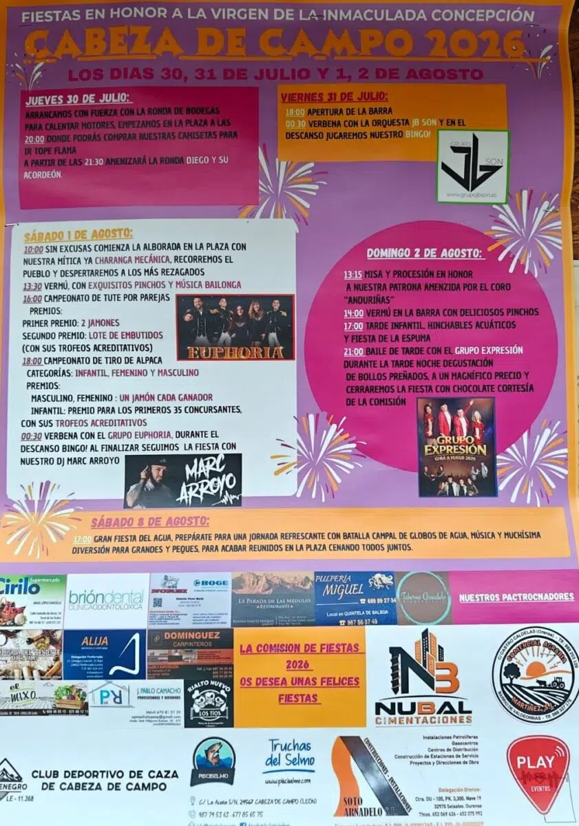 fiestas de cabeza de campo 2026