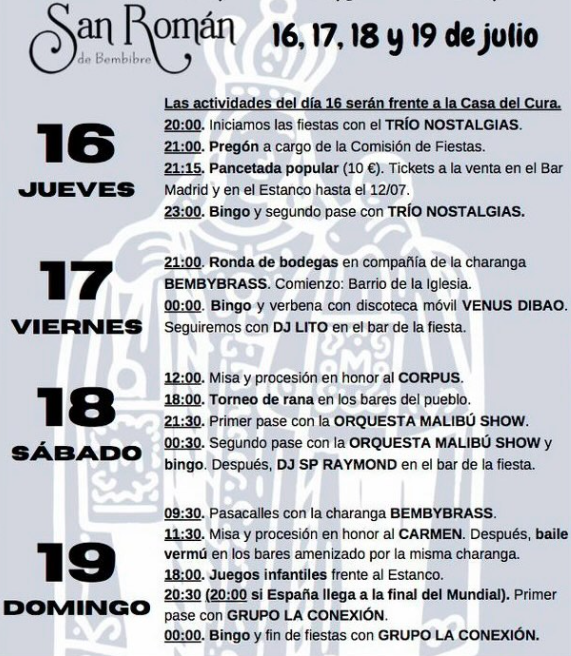 fiestas de san roman de bembibre 2026