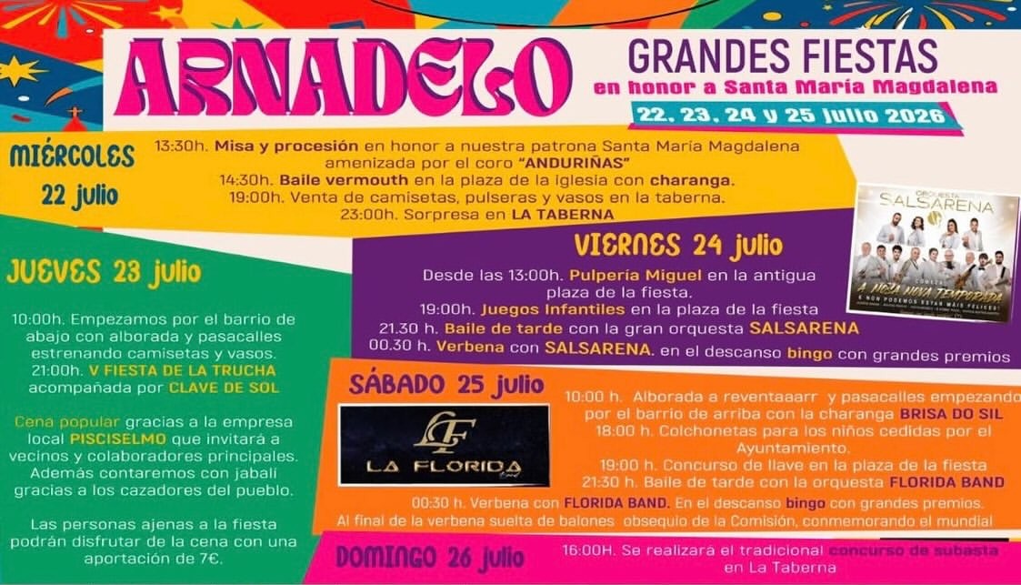 programa de fiestas de arnadelo 2026