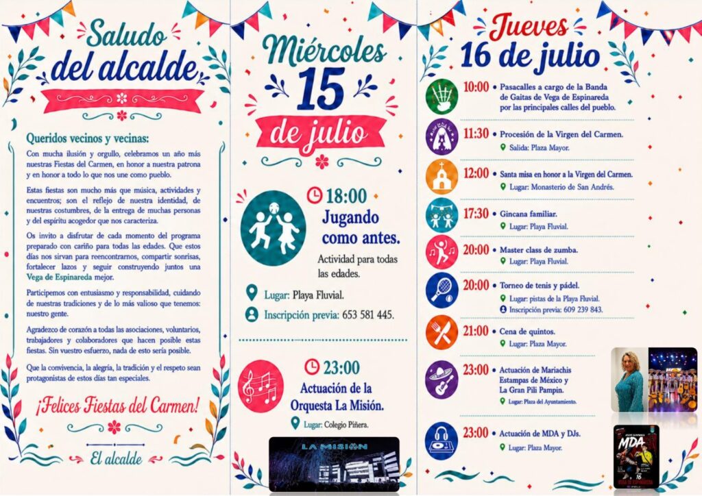 fiestas de vega de espinareda 2026
