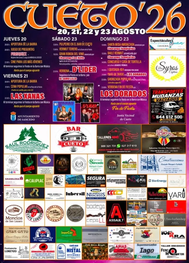 cartel fiestas de cueto 2026