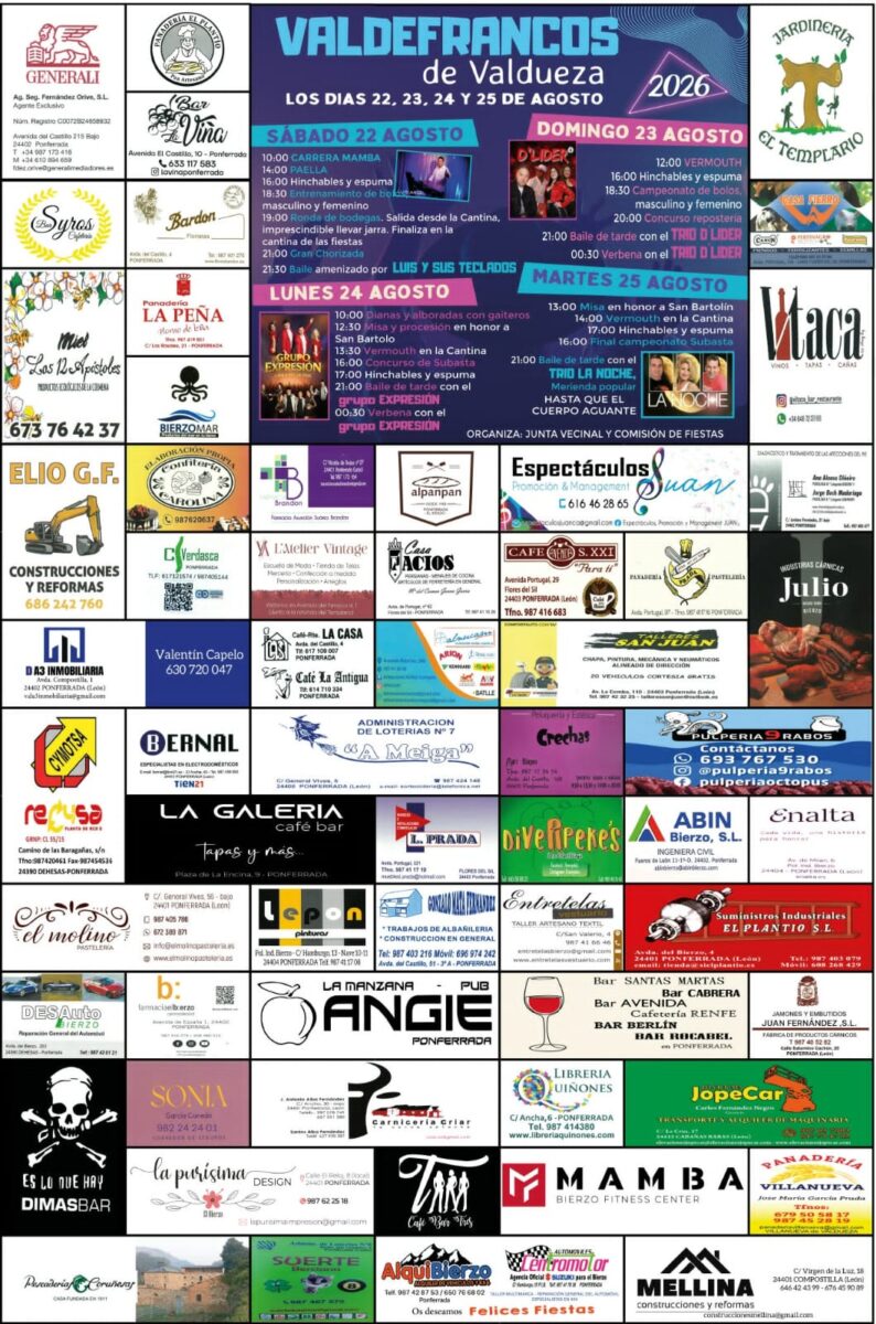 cartel fiestas de valdefrancos 2026