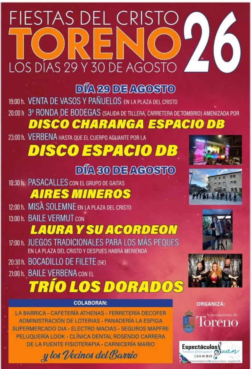 fiestas del Cristo en Toreno 2026