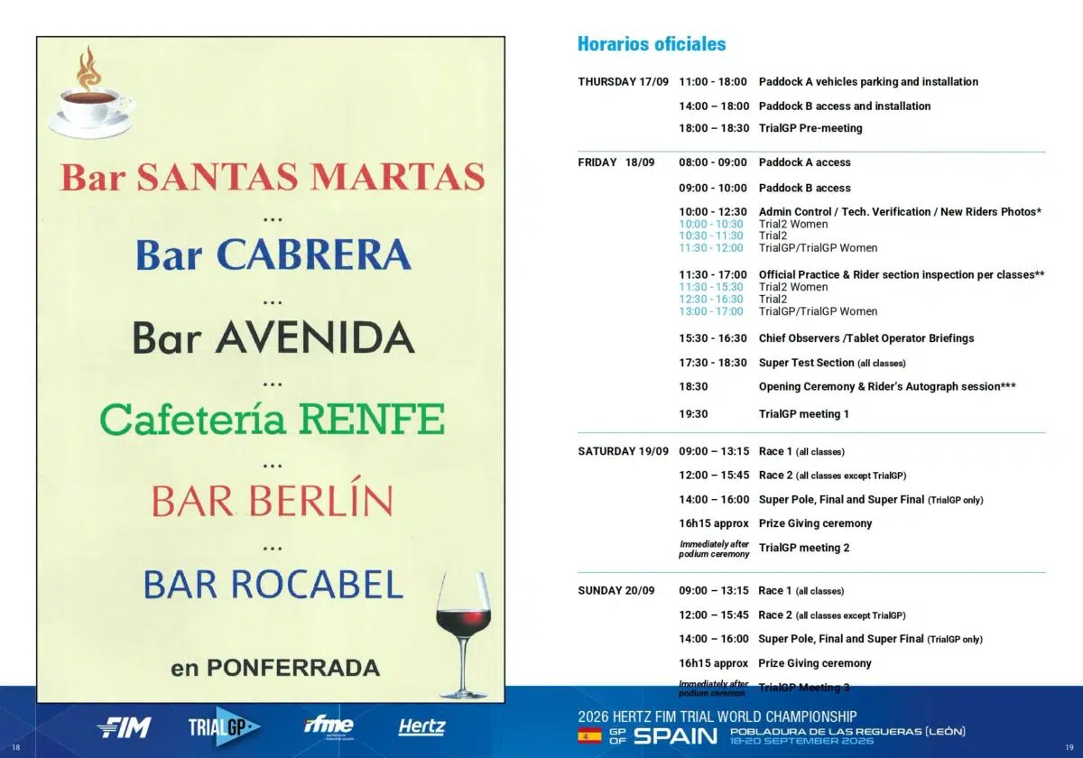 horarios 2026 Mundial de Trial - Pobladura6