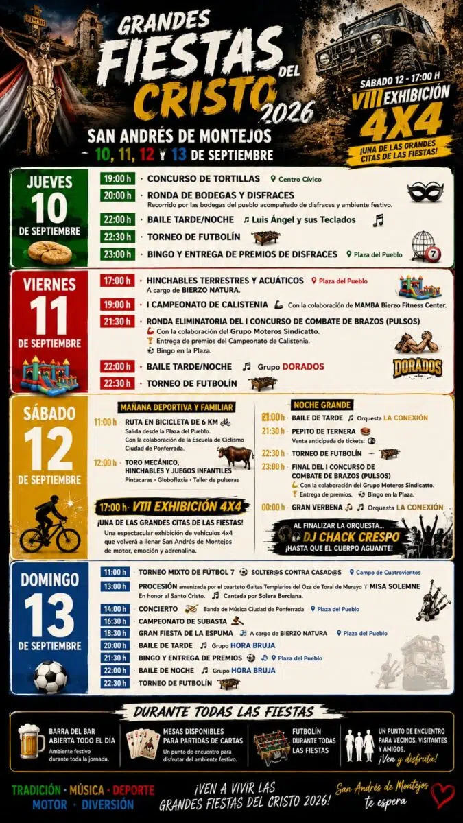 cartel Grandes Fiestas de San Andrés de Montejos 2026