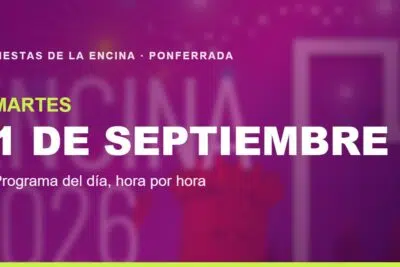 Portada del programa de las Fiestas de la Encina 2026 en Ponferrada para el martes 1 de septiembre