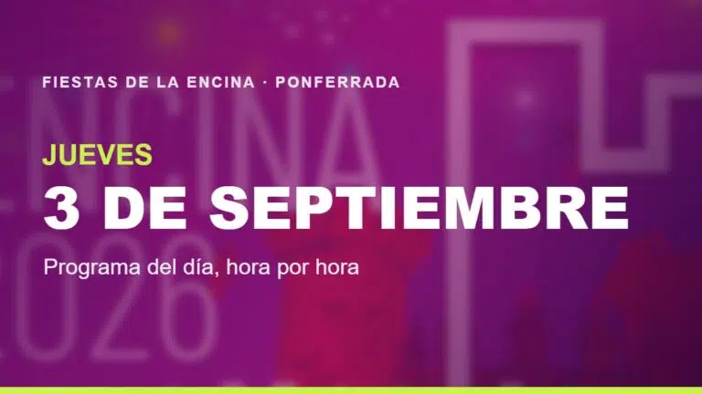 Portada del programa de las Fiestas de la Encina 2026 en Ponferrada para el jueves 3 de septiembre