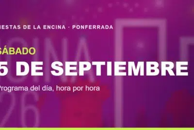 Portada del programa de las Fiestas de la Encina 2026 en Ponferrada para el sábado 5 de septiembre