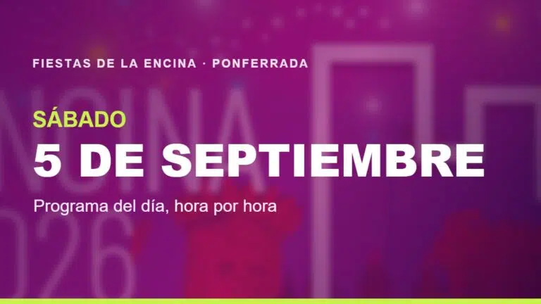 Portada del programa de las Fiestas de la Encina 2026 en Ponferrada para el sábado 5 de septiembre