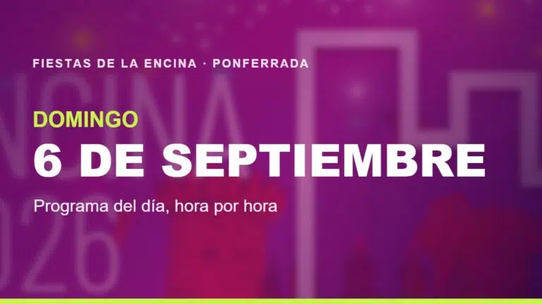 Portada del programa de las Fiestas de la Encina 2026 en Ponferrada para el domingo 6 de septiembre