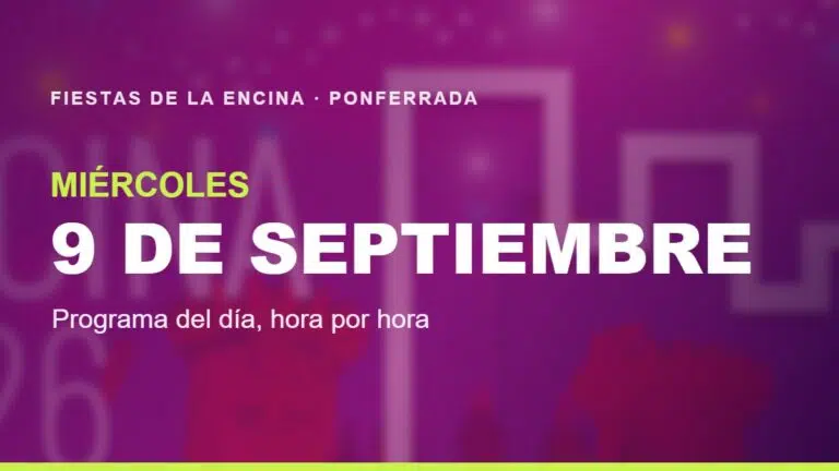 Portada del programa de las Fiestas de la Encina 2026 en Ponferrada para el miércoles 9 de septiembre