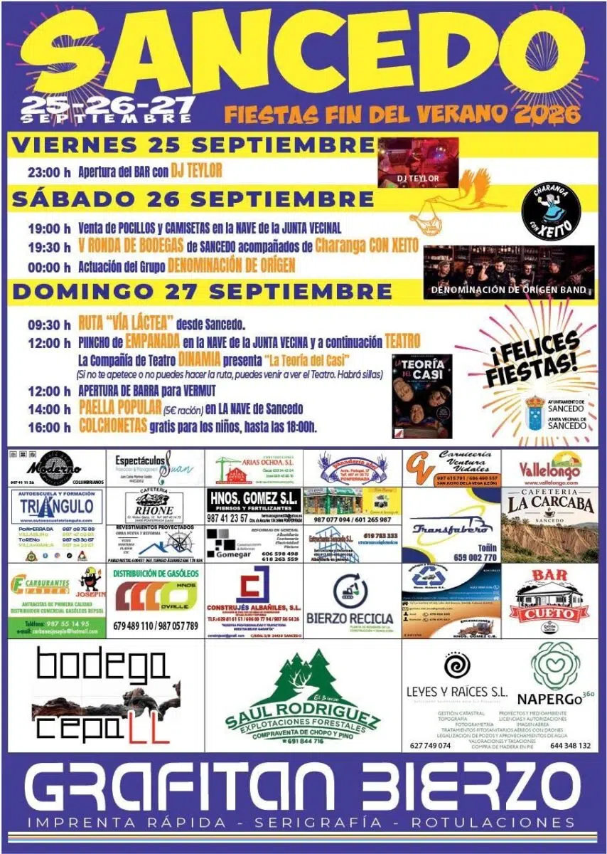 cartel fiestas de sancedo fin de verano 2026