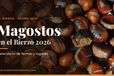 Castañas asadas en una sartén, portada de la guía de magostos en el Bierzo 2026