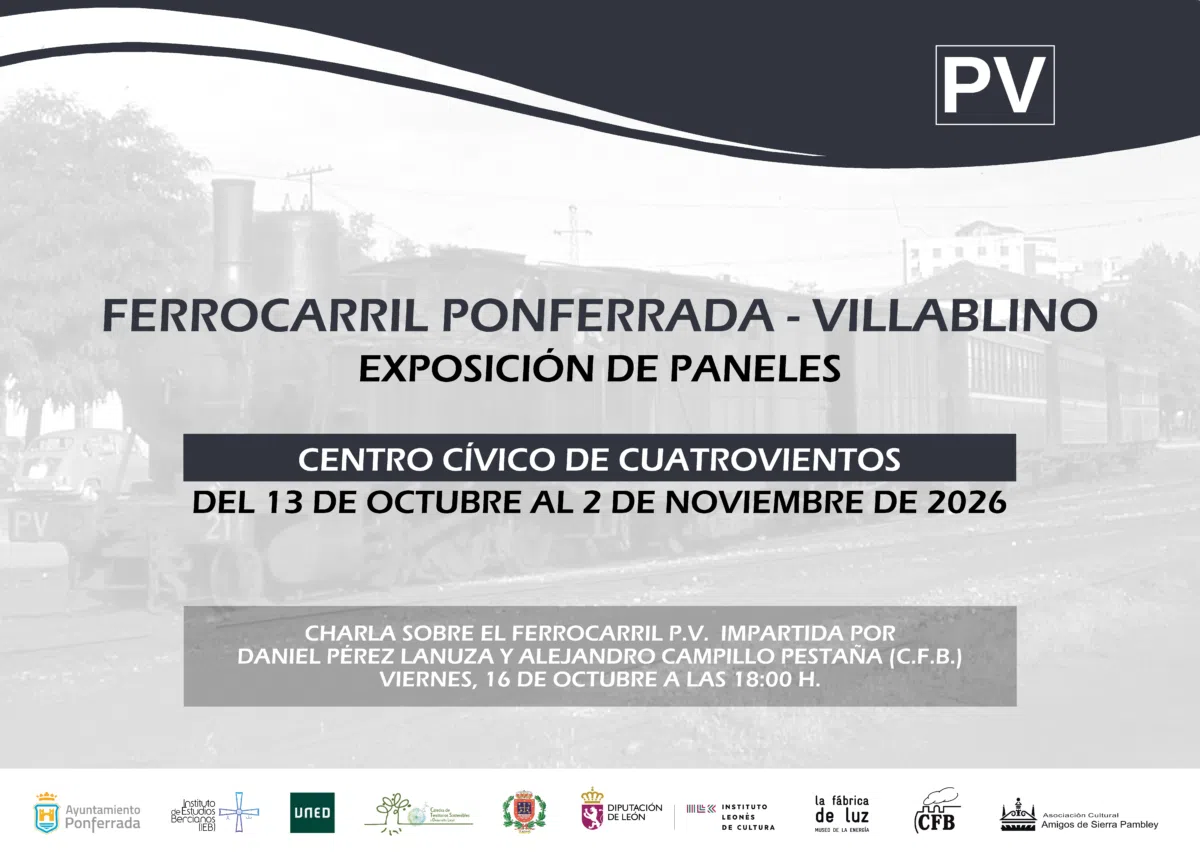 Exposición de paneles Ferrocarril Ponferrada Villablino en el centro cívico de Cuatrovientos