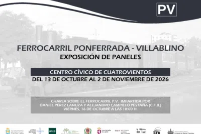 Exposición de paneles Ferrocarril Ponferrada Villablino en el centro cívico de Cuatrovientos