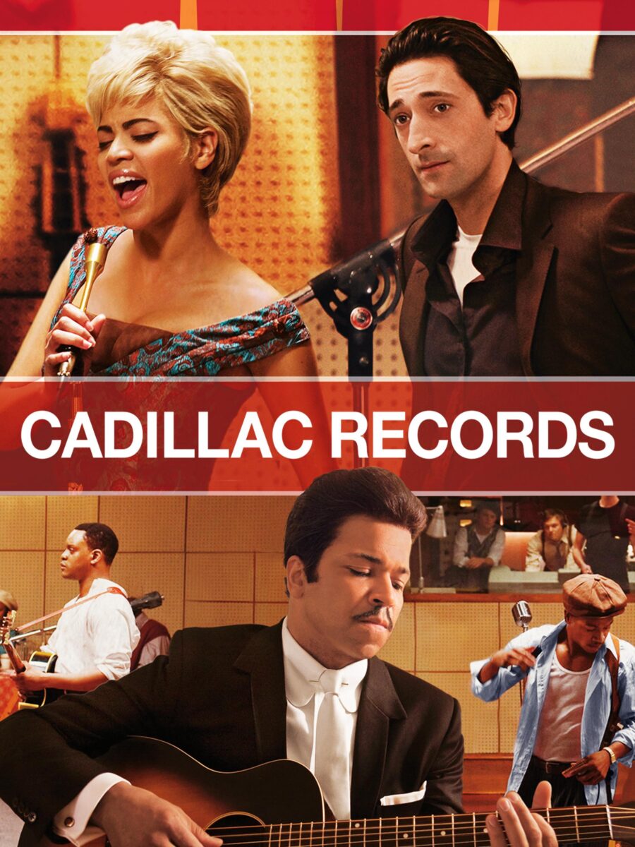 Cartel de la película Cadillac Records, con los actores en un estudio de grabación