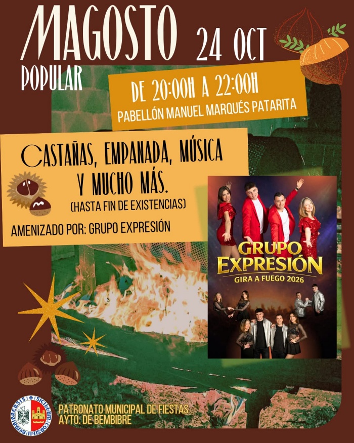 Cartel del Magosto Popular de Bembibre, 24 de octubre de 2026, con el Grupo Expresión