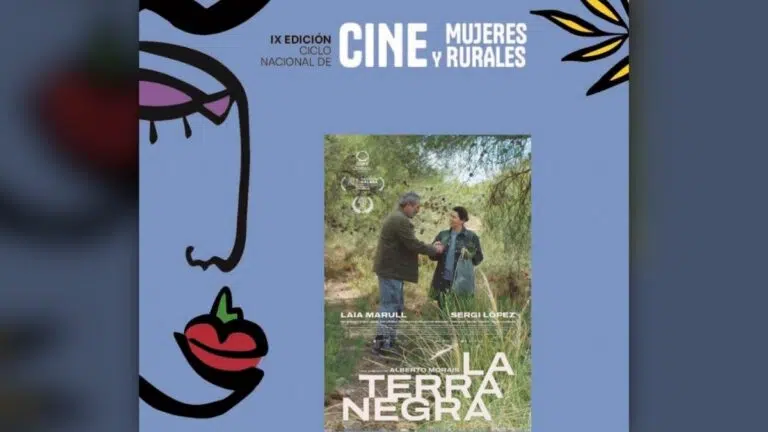 Cartel de La terra negra, con Laia Marull y Sergi López, dentro del Ciclo Nacional de Cine y Mujeres Rurales